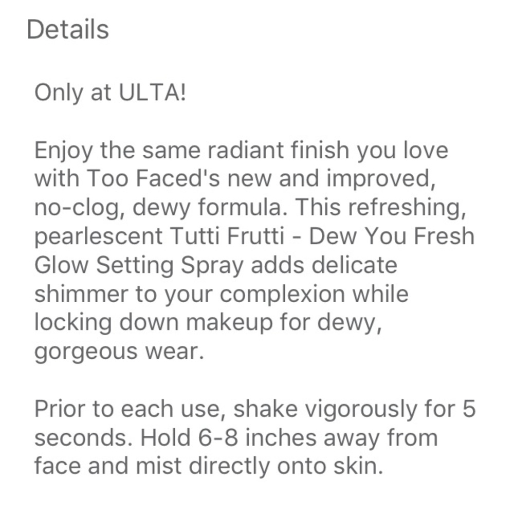 🍉Too Faced Dew You Fresh Glow Setting Spray - Picture 2 of 3